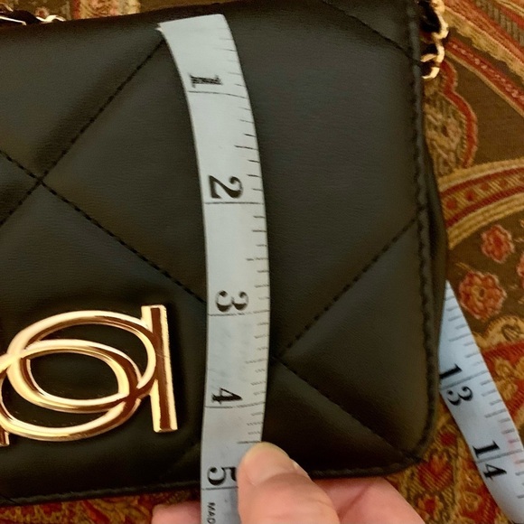 Bebe Small Black Bag with Long Gold Chain - Picture 5 of 6